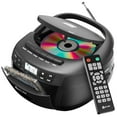 thumbnail image 1 of KLIM Reproductor de CD + cinta de casete, Boombox de CD Bluetooth, radio AM/FM, sonido estéreo, control remoto, combo de reproductor de CD y casete, grabación de cinta, unidad USB, AUX, reproductor de, 1 of 5