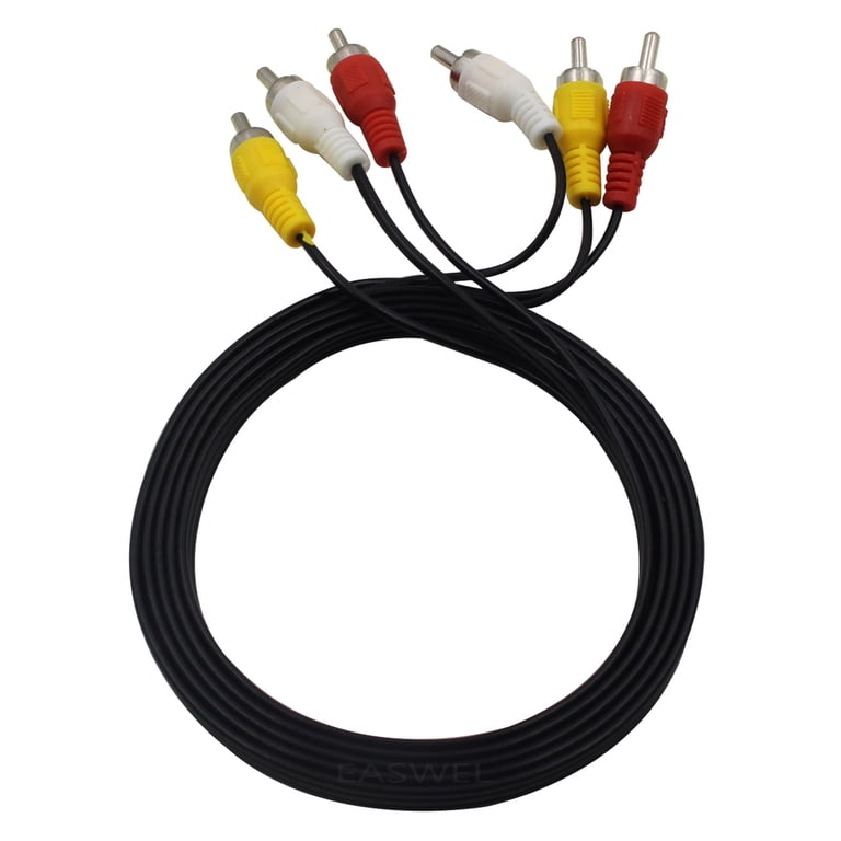 Pack of 10 3 Male to 3 Male RCA Audio Video AV Composite Cable