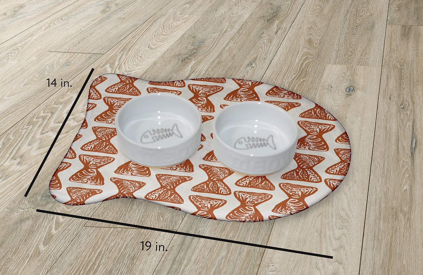 Simply Daisy Bongo Rhythm Fish Shape Pet Feeding Mat for Cats