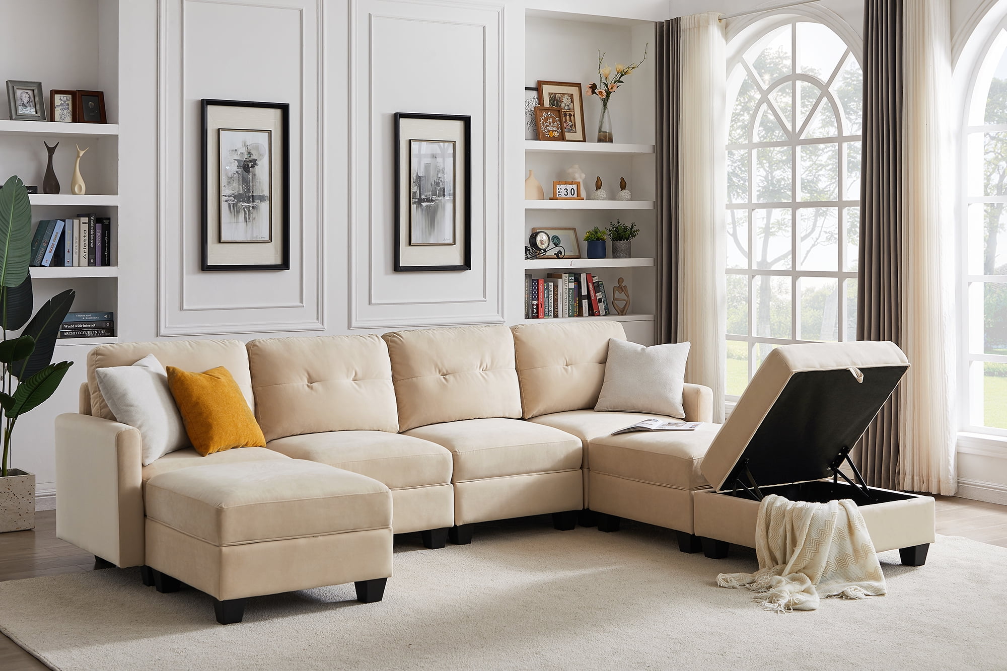 Lecut Reversible Sectional Sofa Couch Clearance Large U Shaped