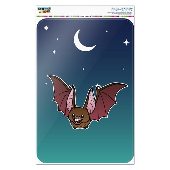 Cute Bat Cartoon Flying at Night Home Business Office Sign