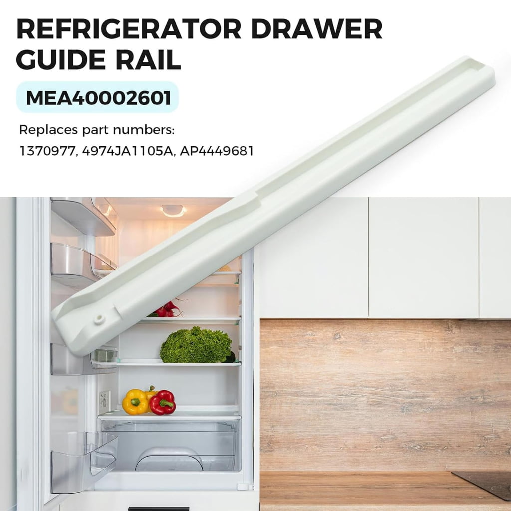 MEA40002601 Replacement Slide for GML277BTRA LRSC26923SW GML267BQRY LRSC26923TT LSC26905SB Refrigerator Snack Drawer