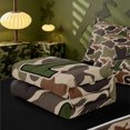 thumbnail image 5 of meiyoeat Camouflage Duck Monogram A Zipper Twin Comforter Sets with Fitted Sheet and 2 Pillowcases For Boys,Hunting Themed Initial Zipper Bedding Set,Black Reversible,4 Pieces, 5 of 7
