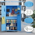 thumbnail image 6 of Gaeanet Metal Garage Storage Cabinet with Wheels & Pegboards,Lockable Rolling Steel Cabinet with Drawers & Adjustable Shelves for Home,Office,Kitchen,School,Assembly Required,Blue, 6 of 10
