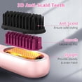 thumbnail image 4 of Cepillo alisador de pelo inalámbrico de cerámica con 4 modos de peinado, calentamiento rápido, color rosa, ideal para viajes., 4 of 5