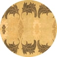 thumbnail image 1 of Ahgly Company Indoor Round Abstract Brown Modern Area Rugs, 4' Round, 1 of 4