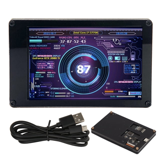 Moniteur informatique Temp, PC Éditeur de thème de l'affichage de la température 3.5in Écran 320x480 Luminosité sans pas pour PC