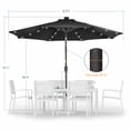 thumbnail image 3 of ACEGOSES 9ft LED Outdoor Patio Deck Solar Light Umbrellas w/ Tilt,Crank and 8 Ribs,Black, 3 of 9