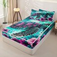 thumbnail image 2 of jejeloiu Pink Floral Zipper Full Size Comforter Sets with Fitted Sheet and 2 Pillowcases Kids,Tropical Ocean Animal Turtle Zipper Bedding Set,Reversible,4 Pieces, 2 of 7