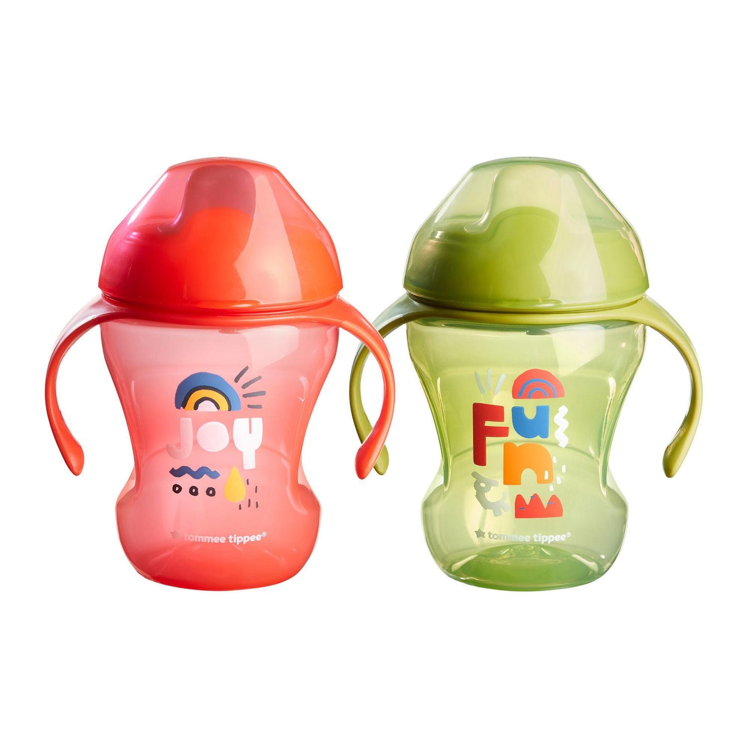 Tommee Tippee Sippee Trainer Cup with Handles, Spill-Proof, 8oz, 7m+, Pack of 2 (Designs Will Vary), 7m+