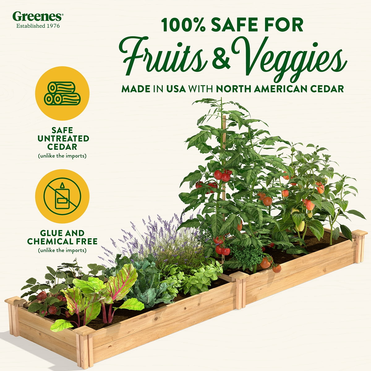Greenes Fence 2' x 8' x 7" (3/4") Premium Cedar Raised Garden Bed