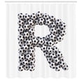 thumbnail image 3 of Ambesonne Letter R Shower Curtain, Soccer Theme Sports, 69"Wx84"L, Black and White, 3 of 3