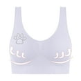 thumbnail image 4 of AINIYS Lift and Support Push-Up Bra Seamless Soft Cup Bra Women's Cleavage Bra Breathable Everyday Bras No Underwire T-Shirt Bra Wide Straps Sports Yoga Bra Bralette Wireless White XXXXL, 4 of 6