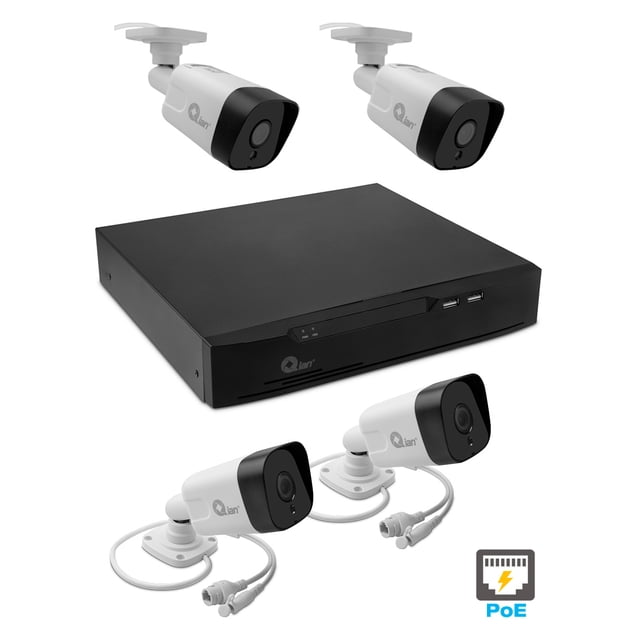 Kit DE Video Vigilancia Qian QET-N0854 NVR 8 Canales Almacenamiento 1TB HDD 4 Cámaras IP POE 5 MP