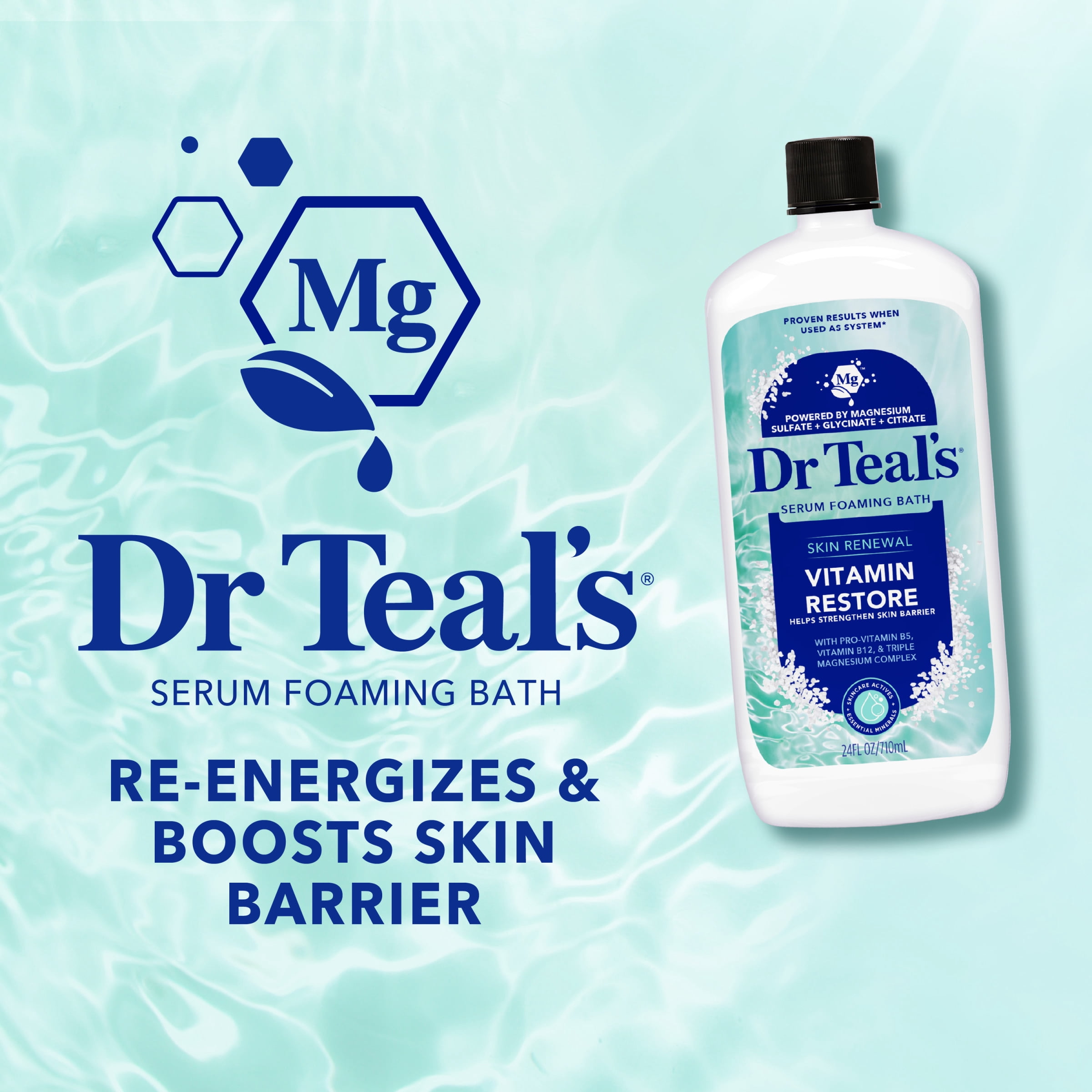 Dr Teal's Skin Renewal Vitamin Restore Foaming Bath Serum, 24 fl oz