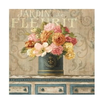 Trademark Fine Art 'Tulips in Teal and Gold Hatbox' Canvas Art by Danhui Nai