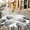 thumbnail image 6 of Black White Tulip Round Tablecloth for 45-54 Inch Tables,Fitted Table Cover with Elastic Edge,Spring Greyscale Leaf Flower Plant Waterproof Outdoor Table Cloth Protector for Patio Garden Dinner, 6 of 9