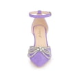 thumbnail image 5 of BLISSFUL STEP Women's Rhiness Bow Ankle Strap Stiletto Heel Pumps, 5 of 6