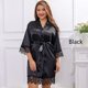 thumbnail image 1 of Pijamas de seda de hielo para mujer, ropa de dormir, camisones, rojo, negro, L XL, encaje suave, cómodo, informal, Color puro, 1 of 4