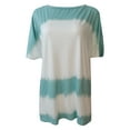 thumbnail image 3 of Nuoqisi Mode Femmes T-Shirt Imprimé Manches Courtes Col Rond T-Shirt Décontracté Hauts Blouse Femmes T-Shirts Plissés Manches Courtes Hauts Décontractés Habillés Blouses Patchwork T-Shirt Blouse, 3 of 4