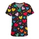 thumbnail image 2 of TaTaai Valentine Day Print Women Scrub Top Pure Cotton Loose Fit Short Sleeve V Neck Patch Pocket Soft Stretch Medical Work Casual Wear Gift, 2 of 5
