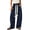 Dark Blue, variant on Barrel Sweatpants Women High Waisted Wide Leg Lounge Pants Drawstring Waist Contrast Patchwork Pant