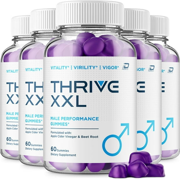 Thrive XXL Gummies for Men – ThriveXXL Gummy Natural Blend Vitamins for Overall Health, 5 Pack, 300 Gummies