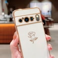 thumbnail image 6 of Compatible with Google Pixel 8 Pro Case Cute Rose Flower Phone Case for Women Luxury Plating Full Camera Lens Cover Shockproof Protect Soft Bumper Funda Pixel 8 Pro Case 6.7" (Sierra Blue), 6 of 10