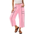 thumbnail image 5 of BUIGTTKLOP Capri Sweatpants for Women Drawstring High Waisted Cropped Pants Baggy Sweat Lounge Capris, 5 of 6
