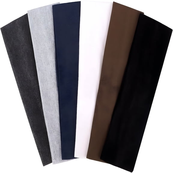 TUWAFE 6 Pieces Elastic Cotton Head Band Stretchy Hairwrap Sports Running Exercise Yoga Hair Headbands Elastic Headbands for Women (Black/White/Dark Grey/Light Grey/Brown/Dark Blue)