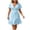 Sky Blue, variant on Women's Plus Size Dresses V Neck Wrap Ruffle Tie Waist Mini Dress with Short Sleeve Breathable Flowy Casual Date Night Summer Dress White 3XL