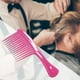 thumbnail image 5 of Peine para el cabello, peine para peinar con mango grande, herramienta para peinar el cabello rizado mojado Rosado, 5 of 8