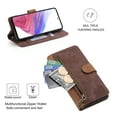 thumbnail image 3 of SaniMore for Samsung Galaxy A13 5G 6.5" 2021 Wallet Case, [Removeable Wrist Strap][Zipper Cash Pocket + Card Slots] Flip Kickstand Full Protective Magnetic Closure Retro Cover for Galaxy A13 5G, Brown, 3 of 8