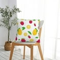 thumbnail image 5 of Pofeuu Strawberry and Lemon Print Double-sided plush pillowcase Square Throw Pillow Covers Pillows Cover for Living Room Bedroom Sofa Couch Cushion Cover（No pillow core）-18"x18", 5 of 7