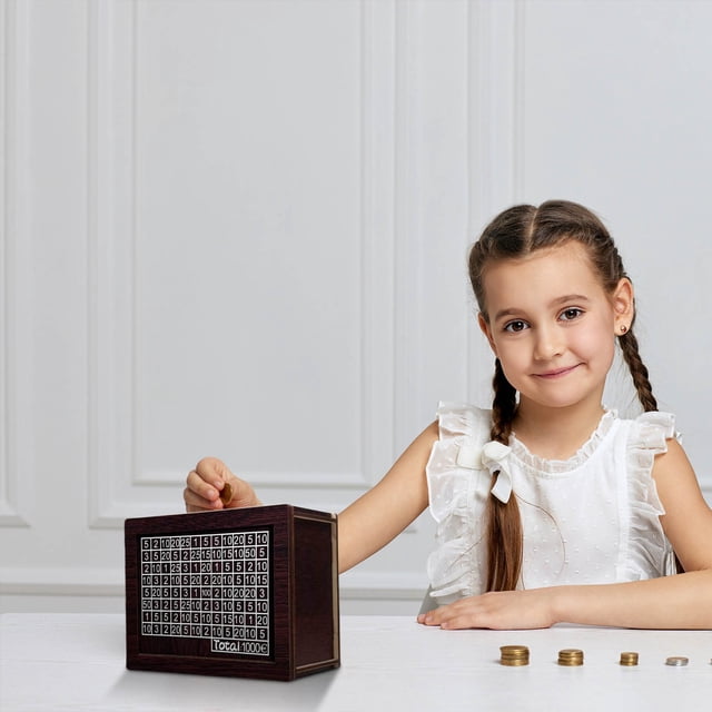 Savings Box, Money Saving Box, Wooden Money Box With Money And Numbers With Counter Crafts Portable Storage Case Money Saving Box For Adults Child