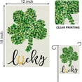 thumbnail image 2 of St Patricks Day Shamrock Decorative Garden Flag, Green Lucky Clover Horseshoe Yard Outside Decorations, Irish Spring Holiday Outdoor Small Home Decor Double Sided 12.5x18, 2 of 6