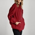 thumbnail image 2 of Diufon Womens Drawstring Hoodies Half Zipper Long Sleeve Tops Solid Color Sweatshirts with Pockets, 2 of 6