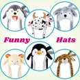 thumbnail image 5 of Sombrero de rana con orejas, que se mueve, salta y se levanta, de peluche, ideal para fiestas, cosplay, regalo divertido de Navidad, invierno y cumpleaños para niños y niñas, verde, 2, 5 of 5