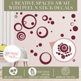 thumbnail image 3 of Wall Vinyl Sticker Decal Circles, Rings, Dots 25+pc 11in Large Home Decor, Burgundy, 3 of 4