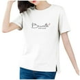 thumbnail image 2 of Wiyuqeen Bccnette Neose Print Shirts for Women Casual Crewneck Going Out Tops Summer Short Sleeve Tunics Blouses Funny Letter Print Tees, 2 of 3