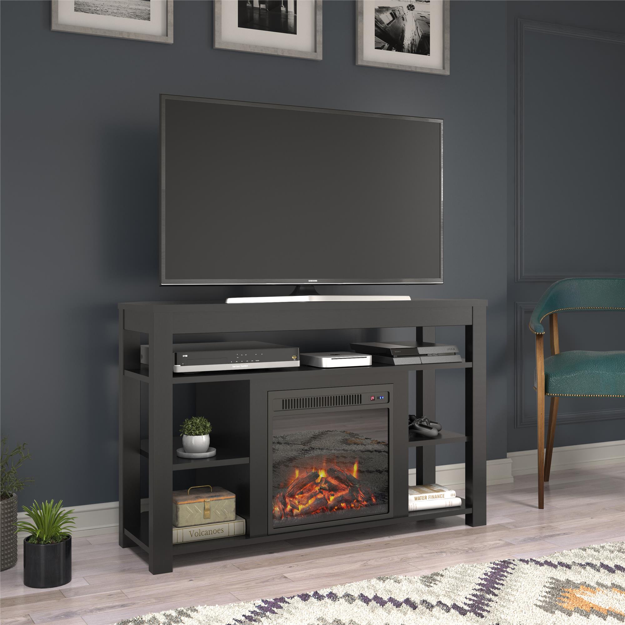 Ameriwood Home Glyndon Corner Fireplace TV Stand for TVs up to 55