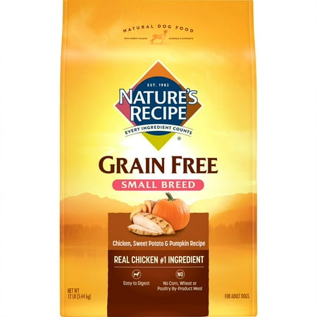 Creole Chicken Recipe - Nature's Recipe Small Breed Grain Free Easy to Digest Chicken, Sweet Potato & Pumpkin Recipe Dry Dog Food, 12-Pound