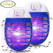2 Pack Plug in Electronic Insect Killer Bug Zapper Mosquito Lure Lamp Pest Control Eliminates Flying Pests Gnat Trap Indoor with Night Light