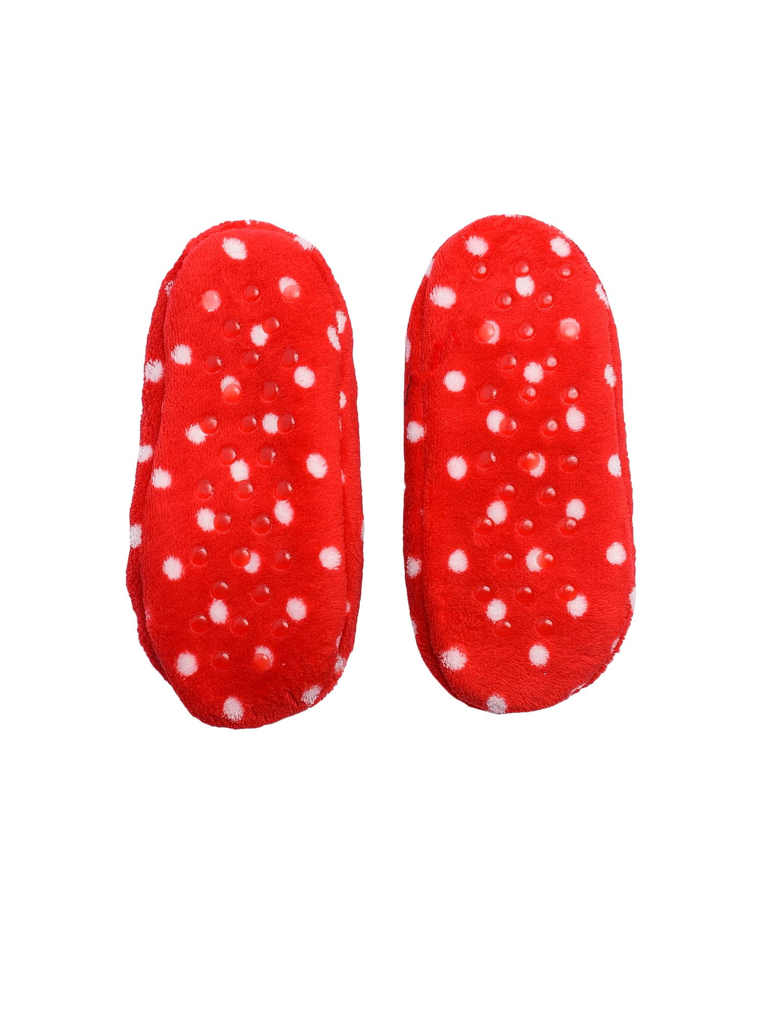 Disney Minnie Mouse Women Fuzzy Babba Polka Dot Slipper Socks
