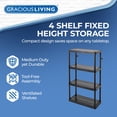 thumbnail image 3 of Gracious Living Fixed Height 4 Shelf Medium Duty Black, 3 of 6