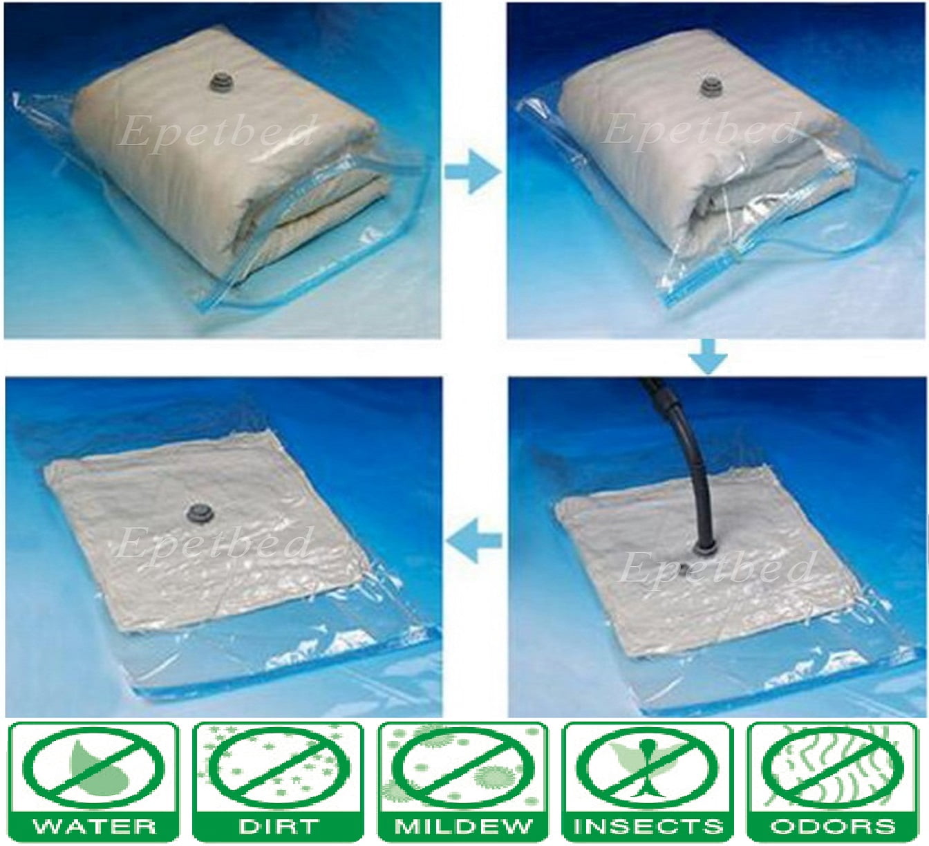 12 Pack Premium Large Vacuum Space Saver Storage Compress Bag for Toys, 3 Mil Thick Space Bag