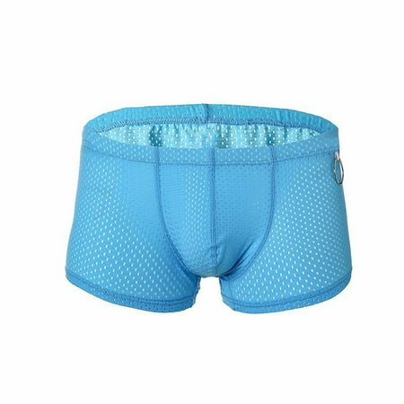 HUPOM Period Underwear For Women Silk Underwear For Women Medium waist Comfort Waist Solid Boxer Briefs Sky Blue L