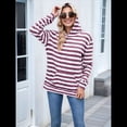 thumbnail image 4 of Camisas de Larga para Mujer, Sudaderas con Capucha y Bolsillo Tipo Canguro, Sudaderas de Otoño. Rojo Púrpura M, 4 of 9