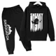 thumbnail image 3 of Conjunto de sudadera con capucha y pantalones de polar para niños, conjunto de 2 piezas, chándal, estampado de cabeza grande de Sasquatch furtivo, 3 of 5