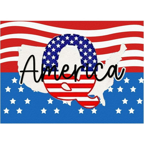 TOPRenddon 26-Letter Patriotic Doormat – Custom USA Flag Non-Slip Welcome Mat for 4th of July Front Door Decor, Memorial Day Outdoor Floor Mats & Personalized Holiday Gifts (24x16 Inch)